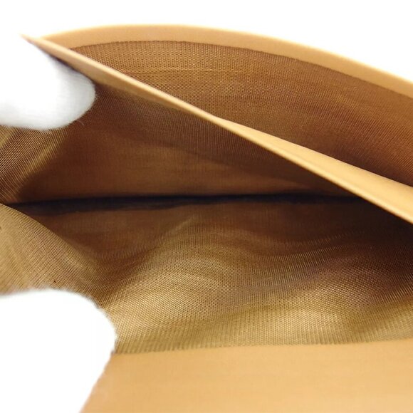 CELINE length wallet macadam beige PVC ?~ leather Authentic Used - Picture 5 of 8